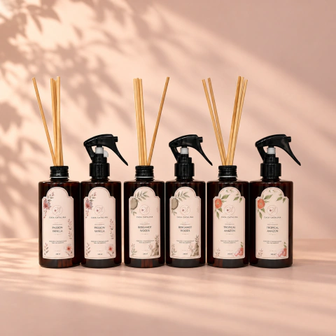 Kit Completo Coleção Basics - 3 Aromatizadores 250 ml + 3 Difusores 250 ml