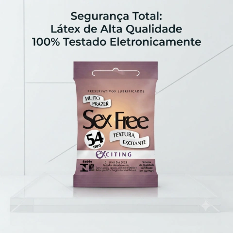 Prazer e Segurança Aliados à Textura Estimulante Sex Free Exciting Descubra uma nova forma de vivenciar a intimidade com o Preservativo Sex Free Exci