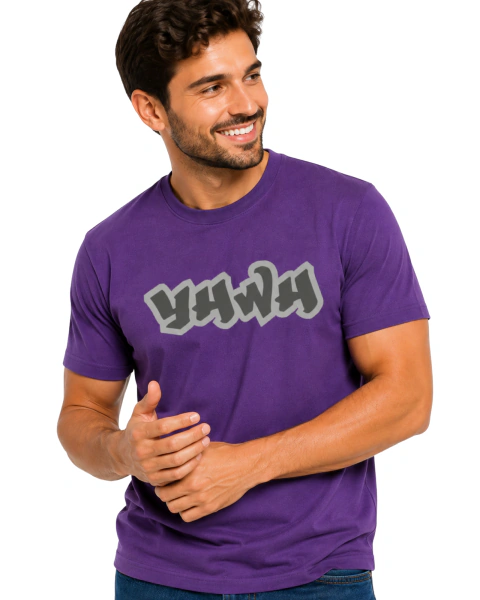 Camiseta Masculina 100% Algodão - Roxa - Yahweh