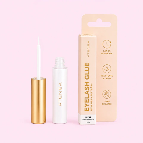 Adhesivo para Pestañas Clear Focus de secado transparente, ideal para fijar pestañas postizas de forma precisa y lograr una mirada definida y duradera. 