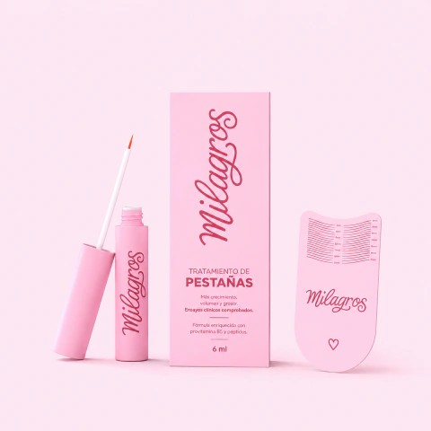 Sérum para Pestañas Milagros para fortalecer, nutrir y favorecer el crecimiento de pestañas y cejas.