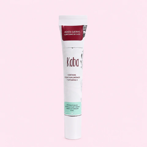 Contorno de Ojos Kaba de 30 ml con cafeína, ácido hialurónico y niacinamida para reducir bolsas y ojeras.