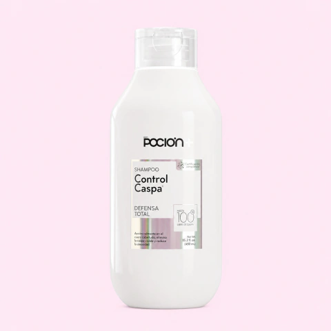 Shampoo Control Caspa La Poción para limpiar profundamente el cuero cabelludo y ayudar a reducir la caspa y la picazón.