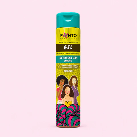 Gel Para Rizos Ponto Defino Tus Mejores Curvas 300 ml para definir, hidratar y controlar el frizz del cabello crespo y rizado.