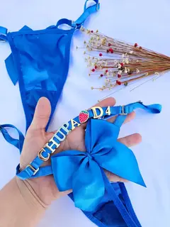 Calcinha fio personalizável laço na internet