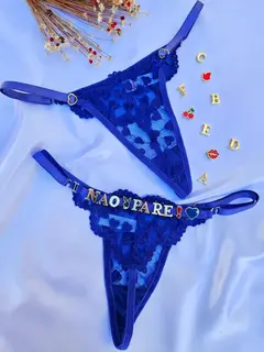 Calcinha fio personalizável tule coração - comprar online