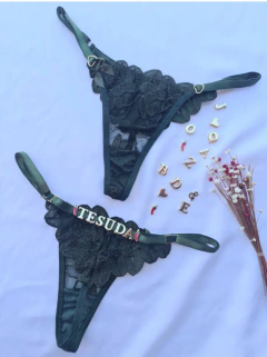 Calcinha fio personalizável tule pétala - comprar online