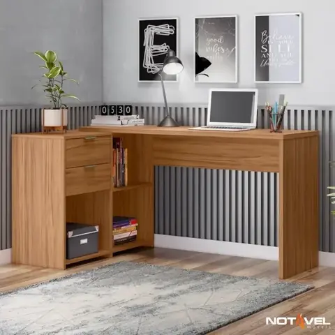 Mesa Office NT 2060 Larg. 2.00m Freijó 2 Gavetas Notável