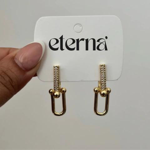 Par Aros Antonella c/cubics Enchapado en Oro