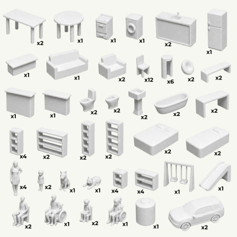 Mobiliario Para Maquetas En Diferentes Escalas 1.0