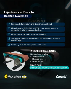 Lijadora De Banda Carisio E1 1500 Rpm - comprar online