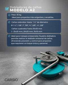 Dobladora De Caños Carisio A2 + Herramental Redondo Completo - comprar online
