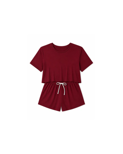 pijama cropped marsala — foto do produto