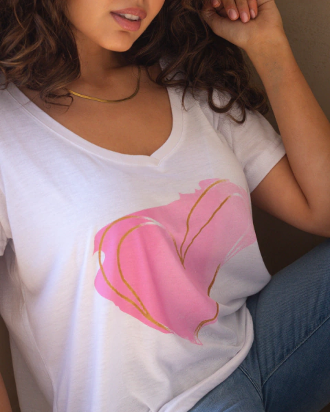 Remera Rosa Corazón