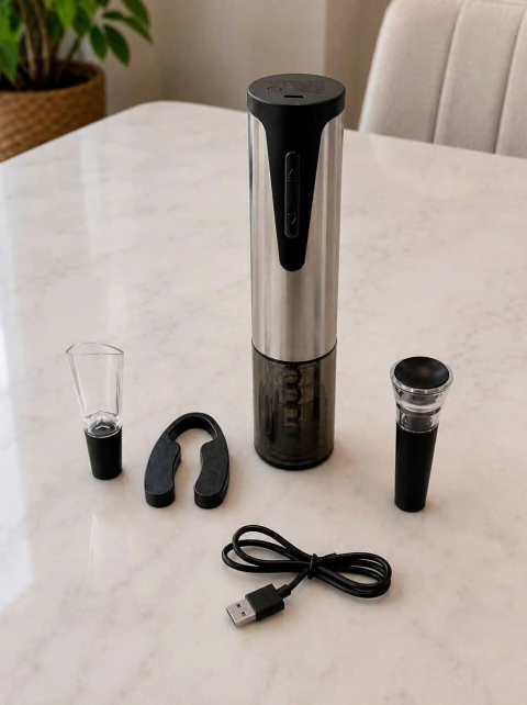 Set de abridor de vino con accesorios