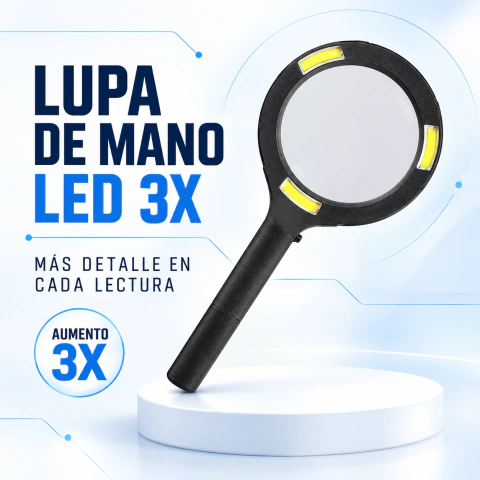 Lupa de Mano con Luz LED 3X Vapex GML-145
