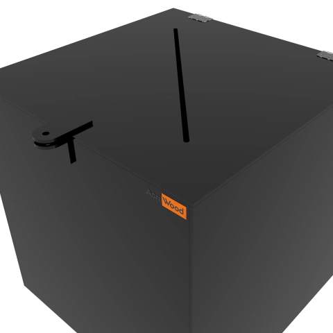Caixa Urna Cofre Sugestões em Acrílico Preto - 30x30x30cm