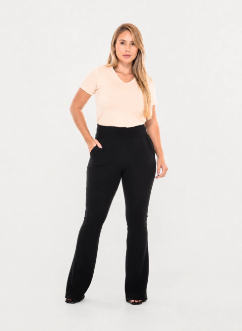 Calça Legging Feminina Flare Malha Crepe - comprar online