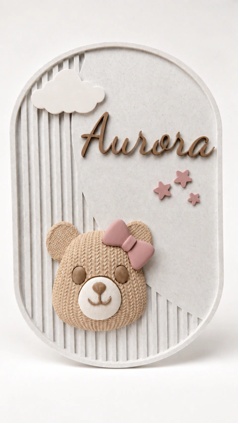 Porta Maternidade Pequeno Urso – Laço