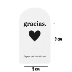 50 unidades Sticker "Gracias" 9x5 cm - comprar en línea