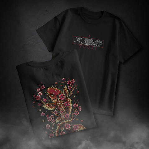 Camiseta Koi: Perseverance – Estampa Frente e Costas