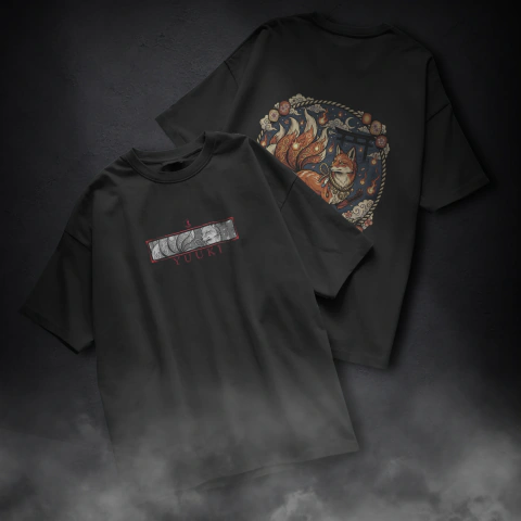 Oversized Kitsune: Wisdom Estampa Frente e Costas
