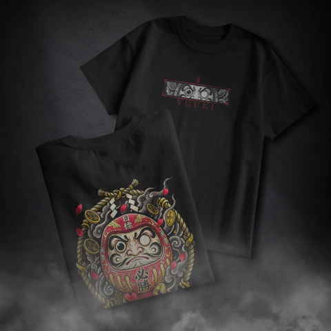 Camiseta Daruma: Persistence - Estampa Frente e Costas