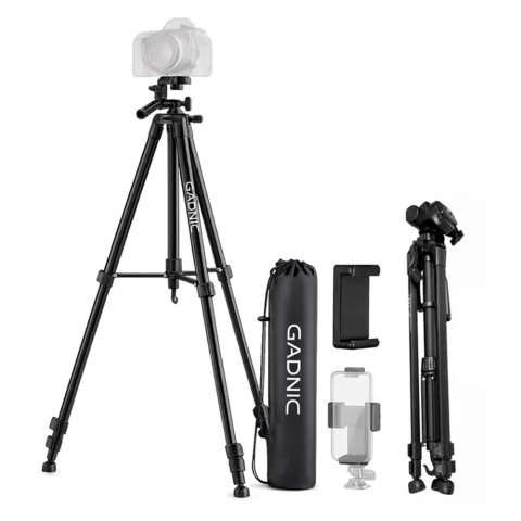 Trípode profesional Gadnic aluminio regulable hasta 1.70mts - Camara PRO o Celular incluye Bolso de transporte