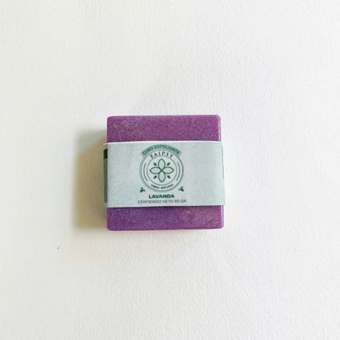 Cubo exfoliante de lavanda