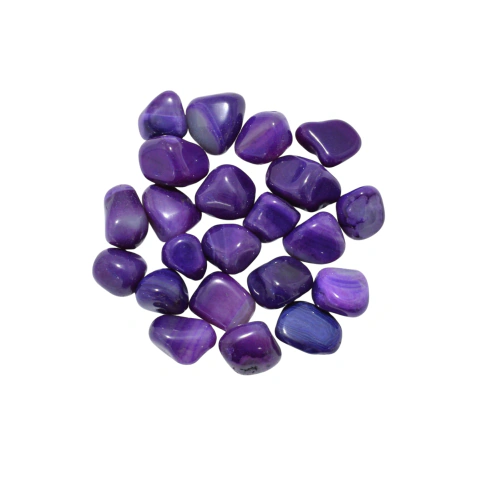 Ágata roxa rolada 3 a 4cm furada - Pct 1Kg