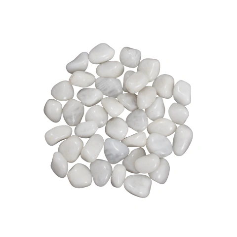Quartzo Branco rolado 3 a 4cm furada - Pct 1Kg