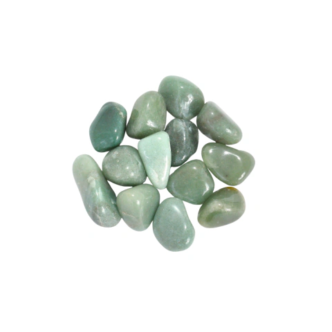 Quartzo Verde rolado 2 a 3cm furada - Pct 1Kg