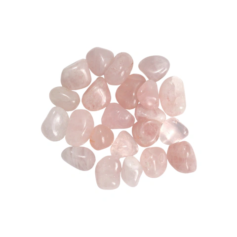 Quartzo Rosa rolado 4 a 6cm furada - Pct 1Kg