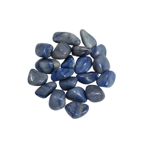 Quartzo Azul rolado 3 a 4cm furada - Pct 1Kg