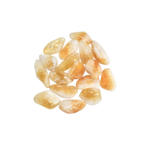 Citrino rolado 4 a 6cm furada - Pct 1Kg