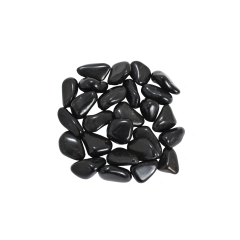 Obsidiana rolada 4 a 6cm furada - Pct 1Kg