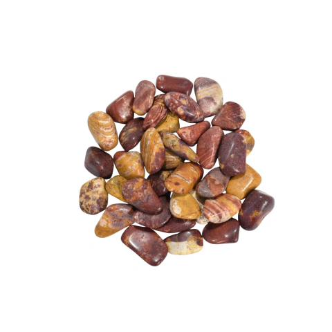 Jaspe Mokaite rolada 4 a 6cm furada - Pct 1Kg