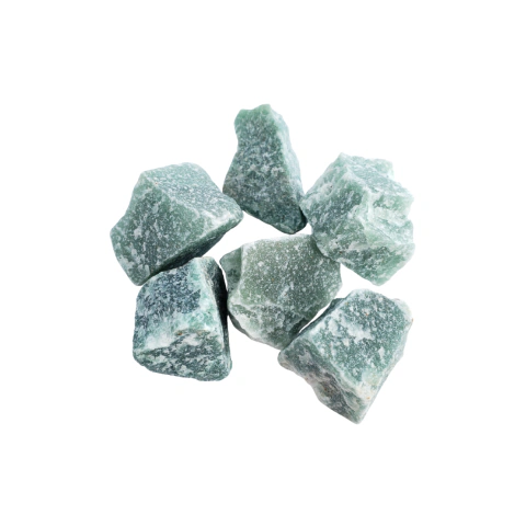 Quartzo Verde Bruto Furada 60g a 90g- Pct 1Kg