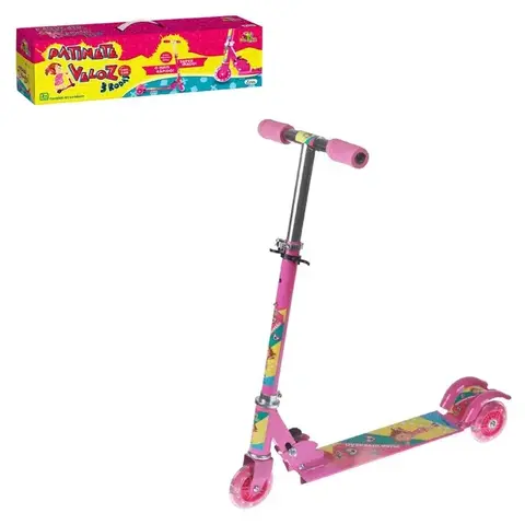 Patinete 3 rodas com luz metal girl