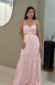 Vestido Longo Listrado Rosa