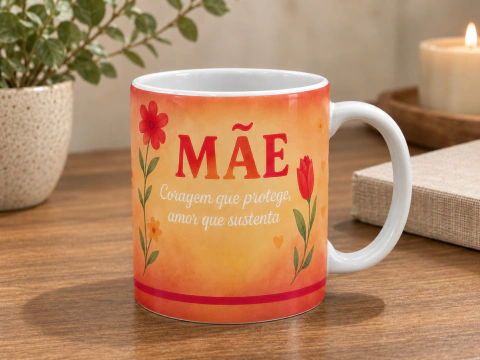 Caneca Mãe - Coragem que protege, amor que sustenta
