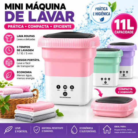 Mini maquina e lavar roupas portátil 11L