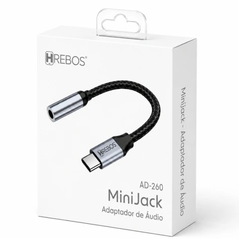Adaptador AudioTIPO C X P3 HREBOS AD-260 · Titanium