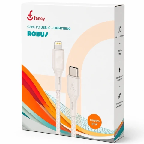 Cabo 1M USB-C para Lightning 27W Fancy CTL100 · branco