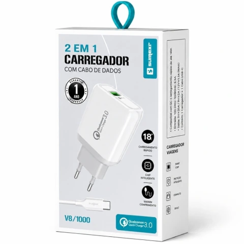 Carregador TURBO 3.A Sumexr · TIPO C SX-QC5-C