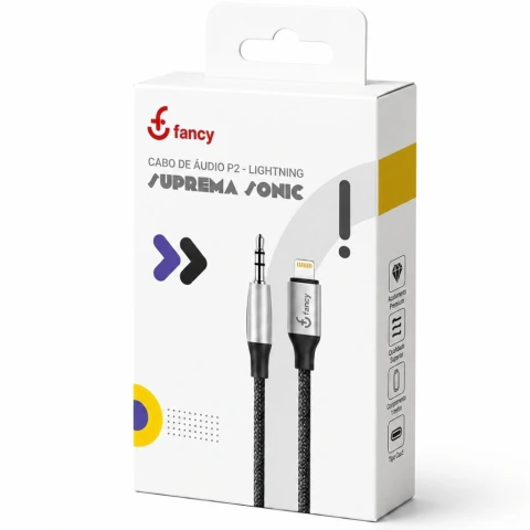 Cabo de áudio auxiliar P2 para Lightning Fancy CY04 · Preto