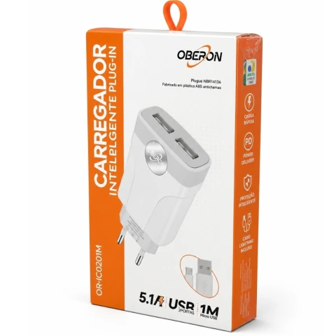 Carregador 2x USB 5.1A Smart OBERON OR-IC020/OR-IC033 · V8