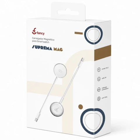 Cabo carregador para Apple Watch e Samsung Watch FANCY FW06 · Prata