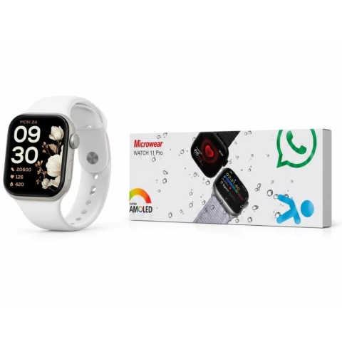 Relógio Smartwatch 47mm W11 PRO Microwear · Prata