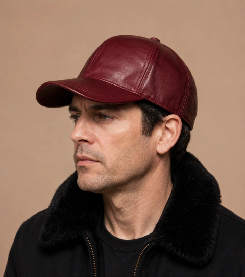 Gorra Cuero Bordo